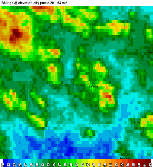 Bälinge elevation map