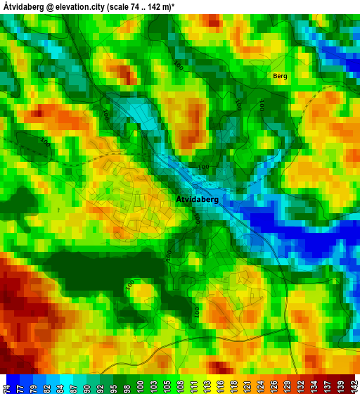 Åtvidaberg elevation map