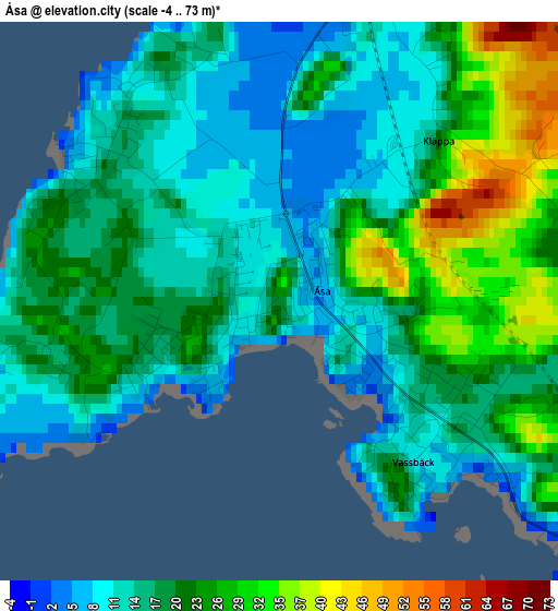 Åsa elevation map