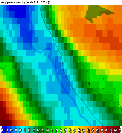 Ås elevation map