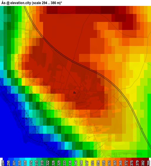 Ås elevation map