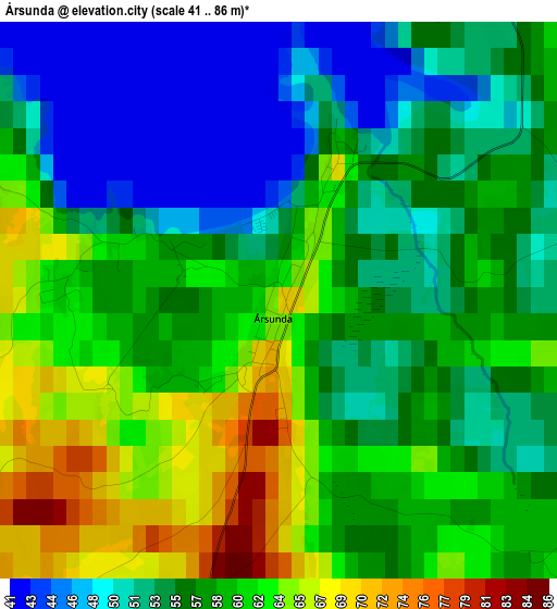 Årsunda elevation map