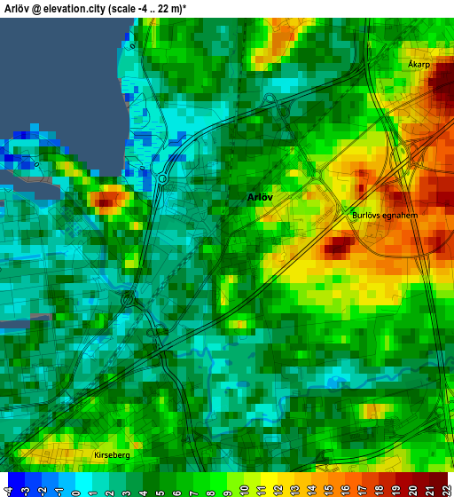 Arlöv elevation map