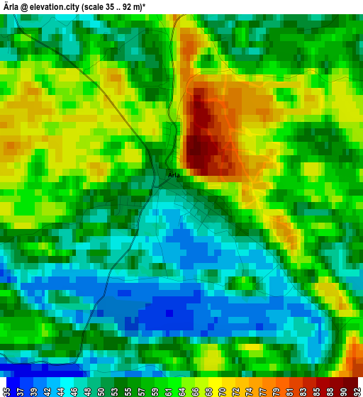 Ärla elevation map