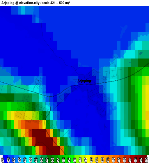 Arjeplog elevation map