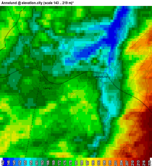 Annelund elevation map