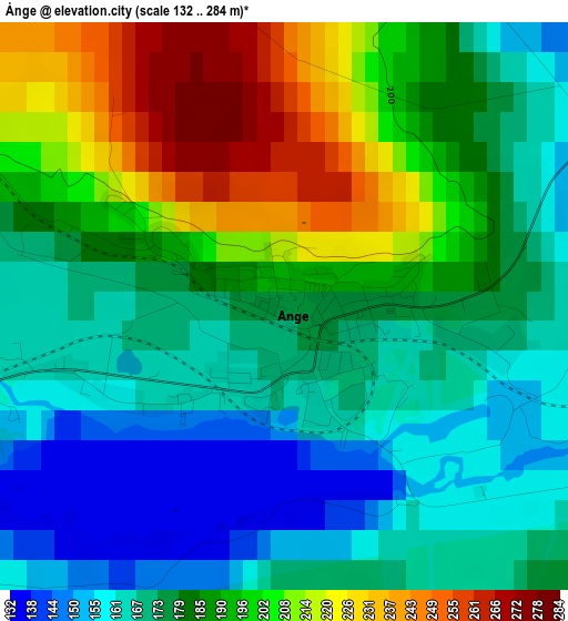 Ånge elevation map