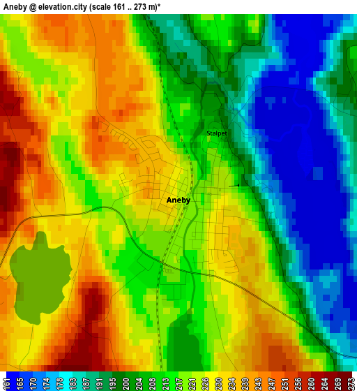 Aneby elevation map