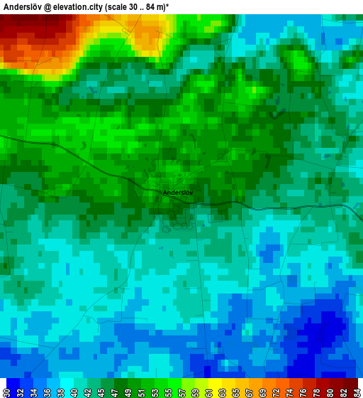 Anderslöv elevation map