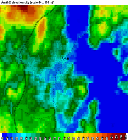 Åmål elevation map