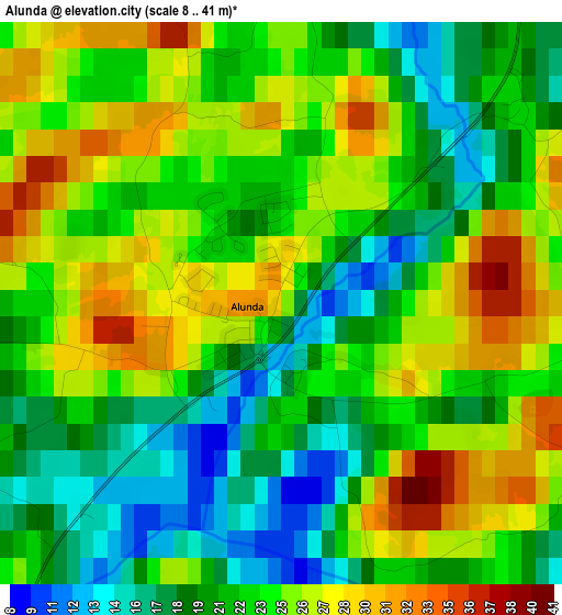 Alunda elevation map