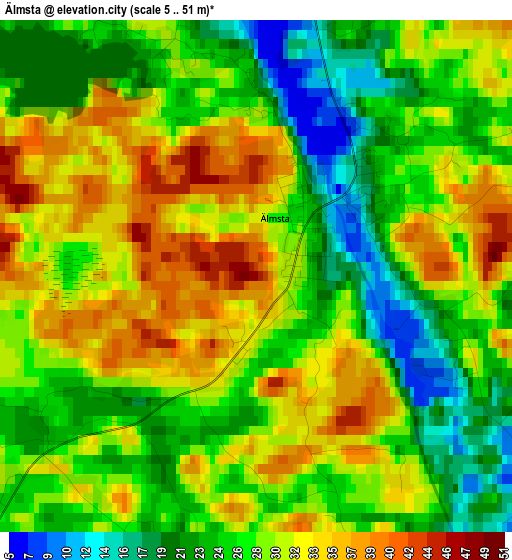 Älmsta elevation map