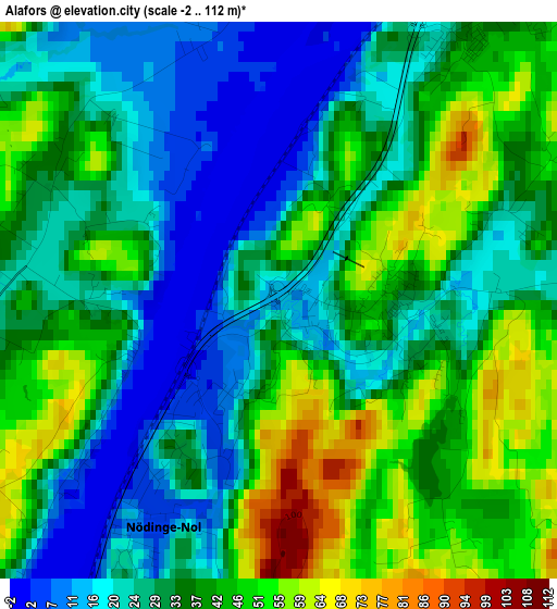 Alafors elevation map