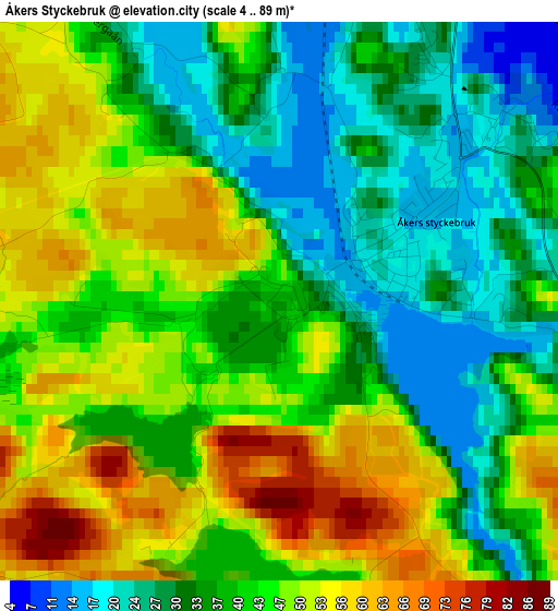 Åkers Styckebruk elevation map