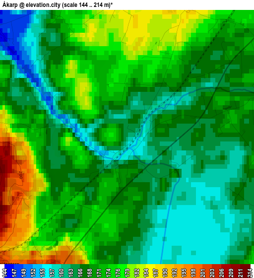 Åkarp elevation map