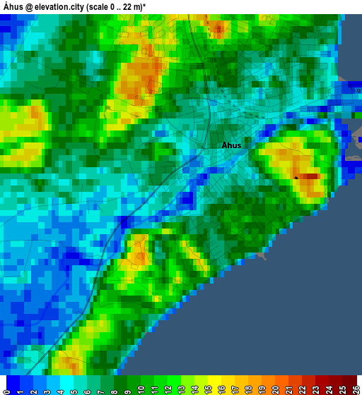 Åhus elevation map