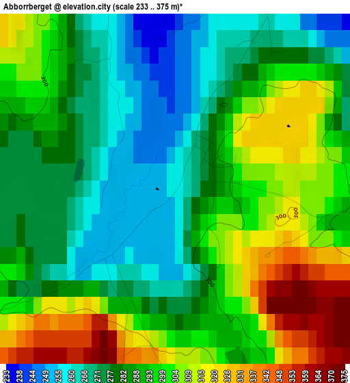 Abborrberget elevation map