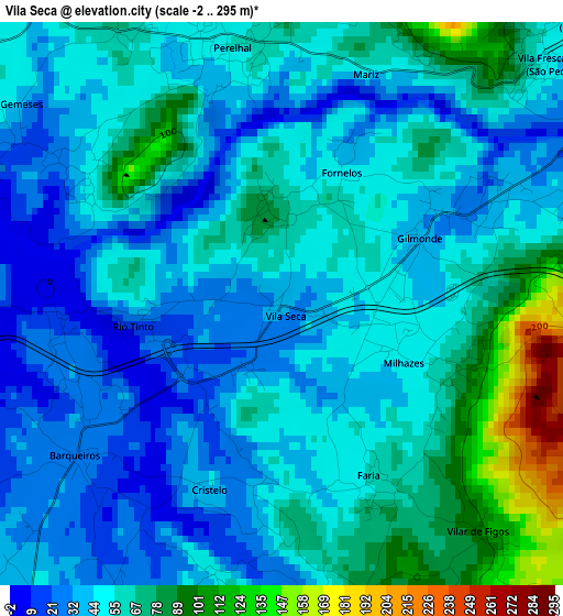 Vila Seca elevation map