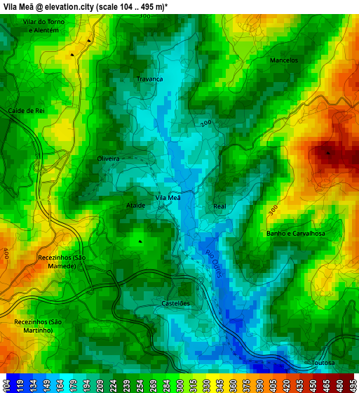 Vila Meã elevation map