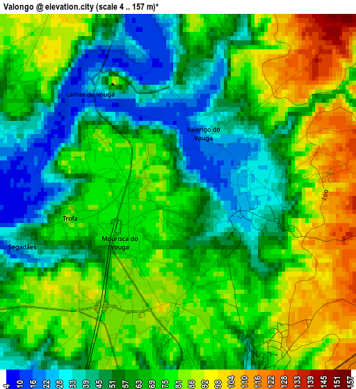 Valongo elevation map