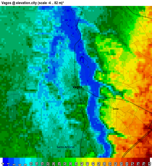 Vagos elevation map