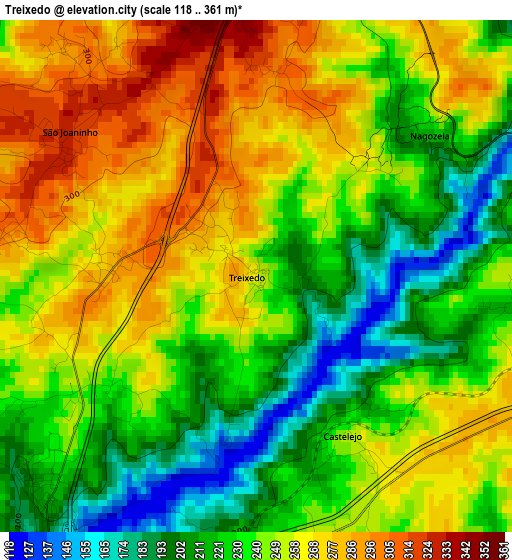 Treixedo elevation map