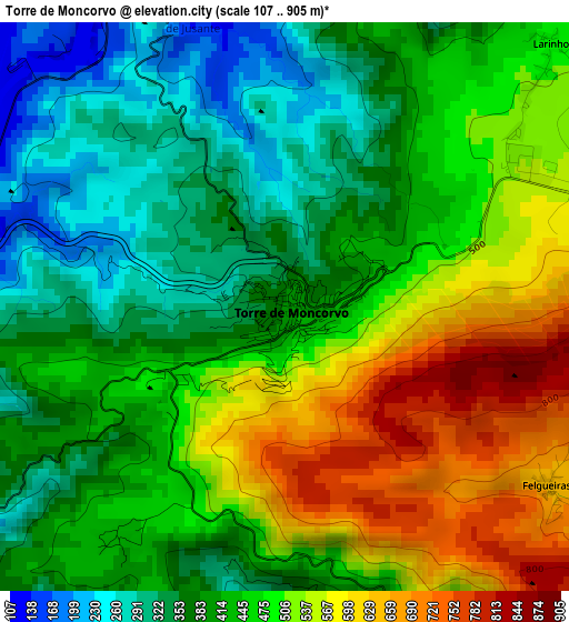 Torre de Moncorvo elevation map