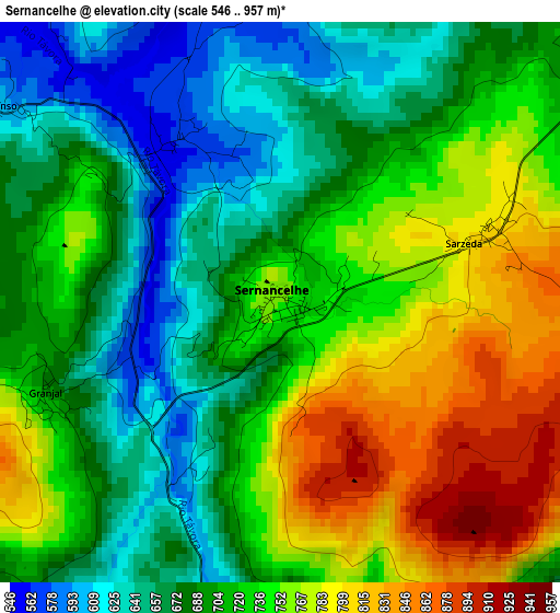 Sernancelhe elevation map