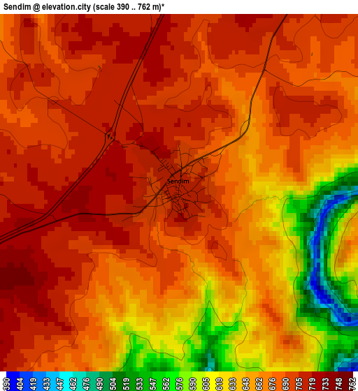 Sendim elevation map