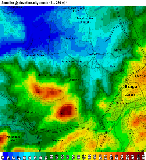 Semelhe elevation map