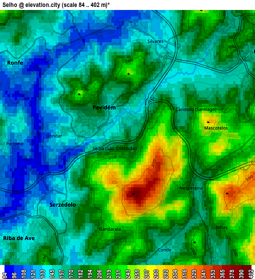 Selho elevation map