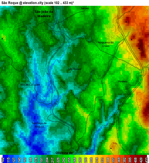 São Roque elevation map