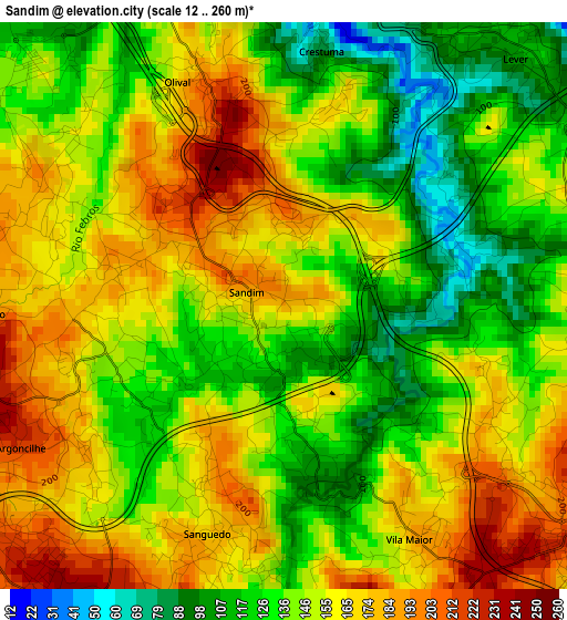 Sandim elevation map