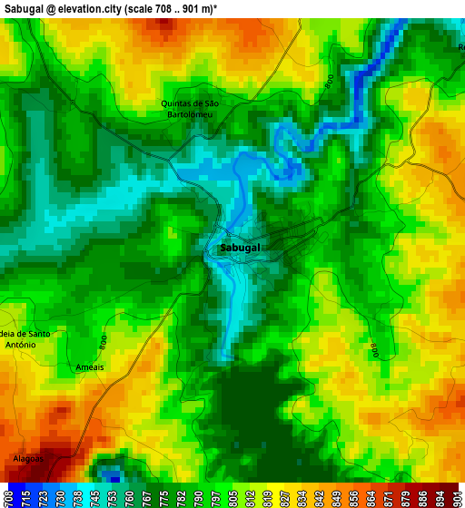 Sabugal elevation map