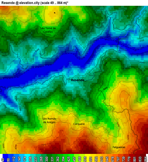 Resende elevation map