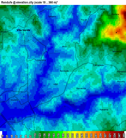 Rendufe elevation map