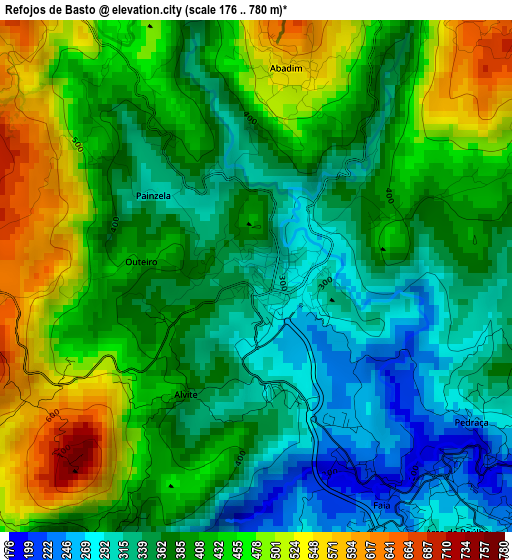 Refojos de Basto elevation map