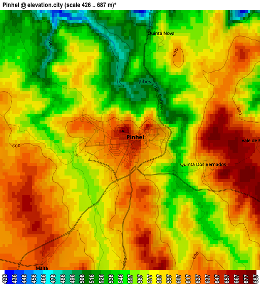 Pinhel elevation map