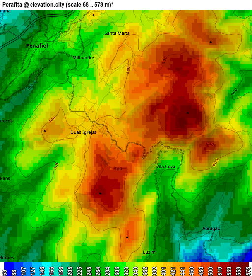 Perafita elevation map