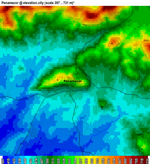 Penamacor elevation map