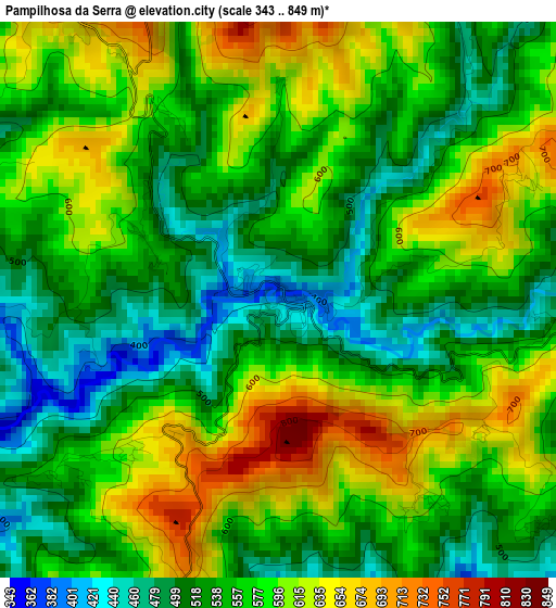 Pampilhosa da Serra elevation map