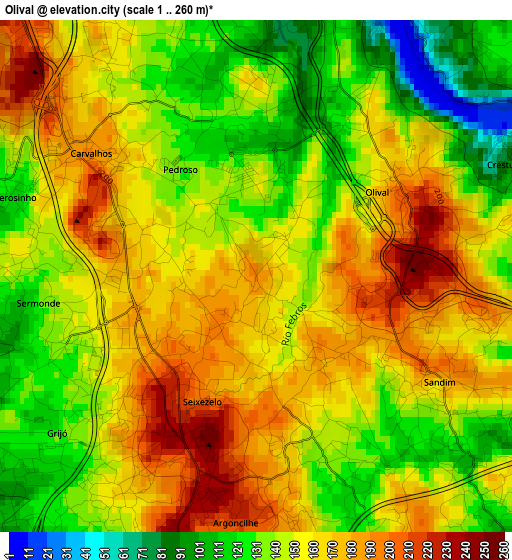 Olival elevation map
