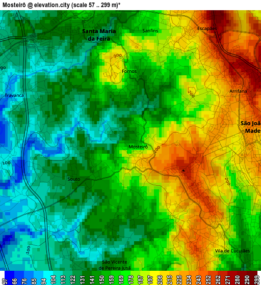 Mosteirô elevation map