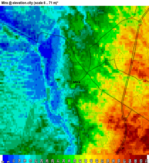 Mira elevation map