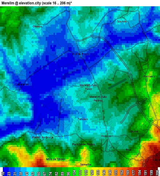 Merelim elevation map