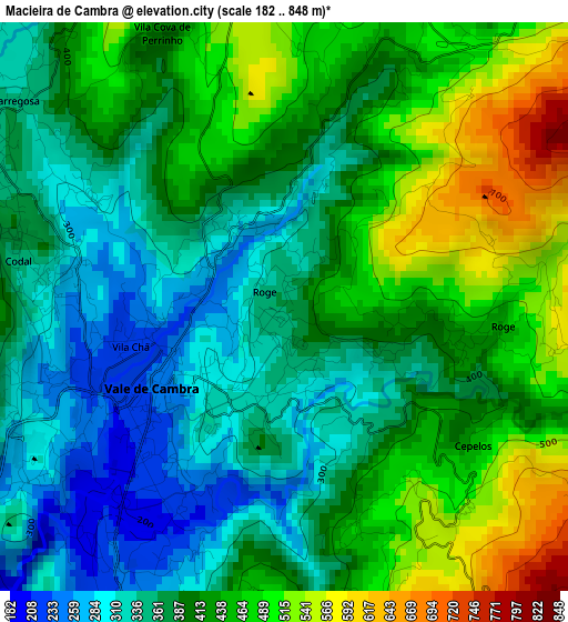 Macieira de Cambra elevation map