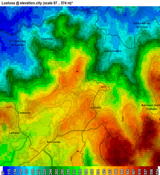 Lustosa elevation map