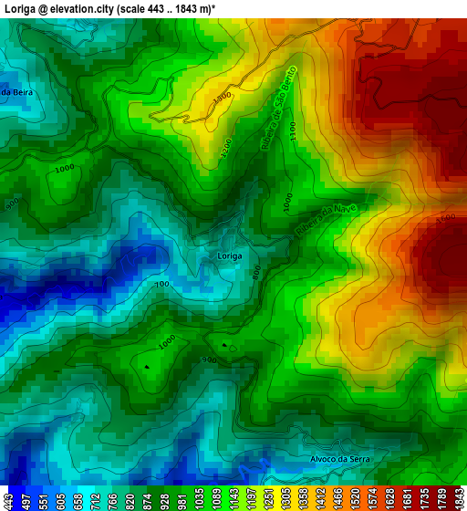 Loriga elevation map