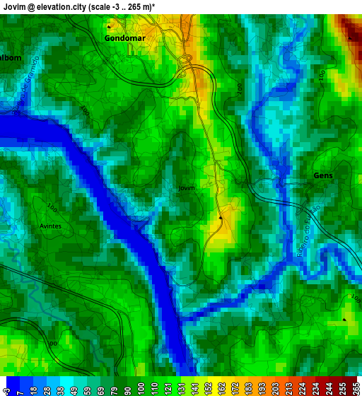 Jovim elevation map