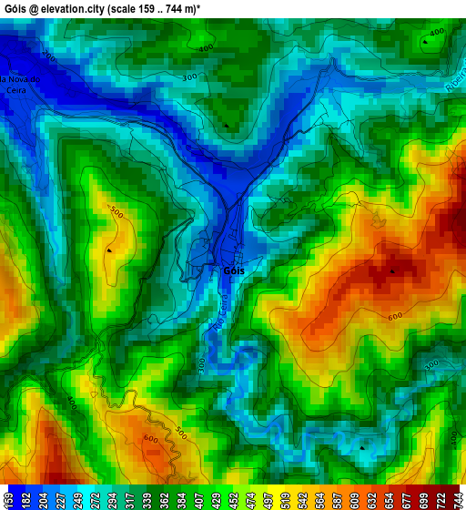 Góis elevation map